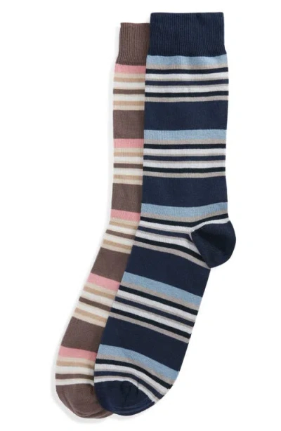 Barbour Assorted 2-pack Summer Stripe Cotton Blend Dress Socks In Multi
