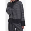 Barbour Aubrey Chevron Stitch Wool Blend Cowl Neck Sweater In Gray