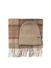 Barbour "aubrey" Scarf And Beanie Gift Set