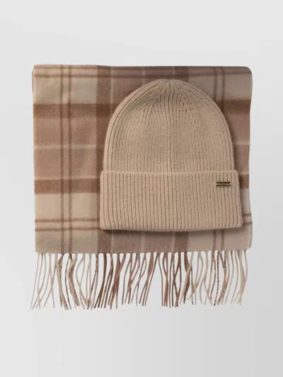 BARBOUR "AUBREY" SCARF AND BEANIE GIFT SET