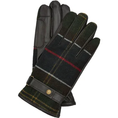 Barbour Aubrey Tartan Waterproof Touchscreen Gloves In Neutral