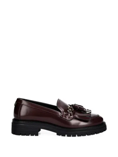 Barbour Ava Tassel Kiltie Loafers In Red