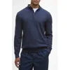 Barbour Avoch Mock Neck Cotton Half Zip Sweater In Blue