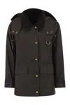 Barbour Avon Waxed Cotton Jacket In Black