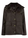 Barbour Avon Hooded Jacket In Brown