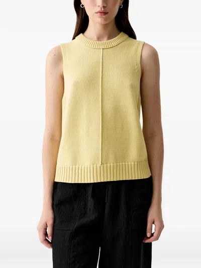 Barbour Avon Raised-seam Ribbed-trim Sleeveless Sweater In Yellow