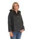 Barbour Avon Wax-cotton Hooded Jacket In Green