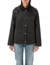 Barbour Avon Wax-cotton Hooded Jacket In Olive