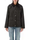 Barbour Avon Wax-cotton Hooded Jacket In Olive
