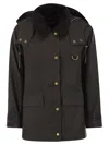 Barbour Avon Waxed Cotton Jacket In Black