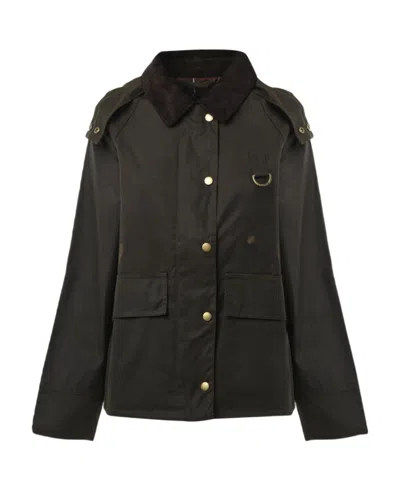 Barbour Avon Waxed Cotton Jacket In Black