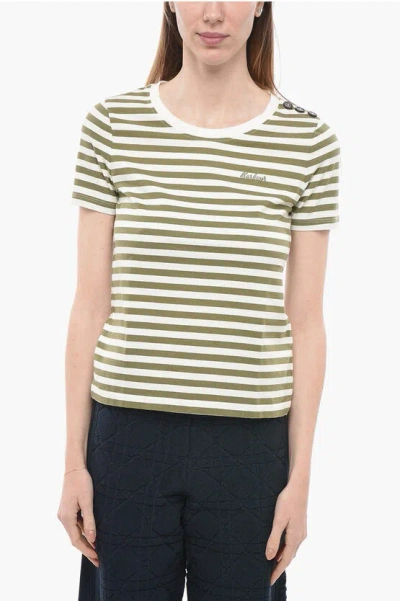 Barbour Awning Striped Two-tone Ferryside T-shirt In Green