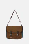 Barbour X Paul Smith Tarras Waxed Messenger Bag In Brown