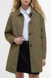 Barbour Babbity Reversible Waterproof Coat In Dusky Green Ancient