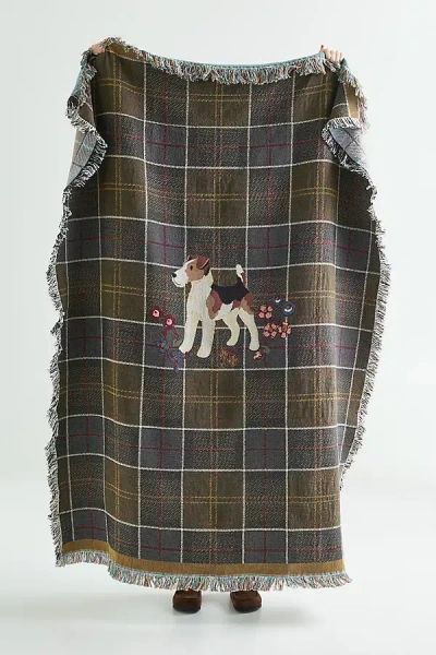 Barbour Babour X Anthropologie Cotton Woven Throw Blanket In Brown