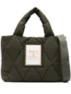 Barbour Mini Mariah Diamond Quilted Tote Bag In Green