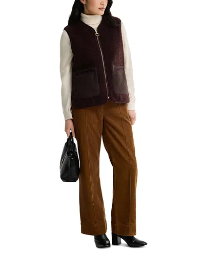 Barbour Bainford Fleece Vest In Burgundy