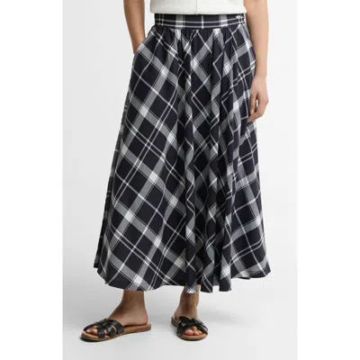 Barbour Baiton Tartan Print Midi Skirt In Black