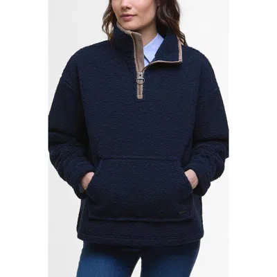 Barbour Bamburgh Fleece Half Zip Pullover In Blue
