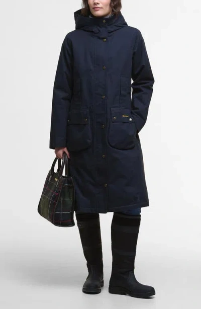 Barbour Bamburgh Hooded Waterproof Coat In Blue