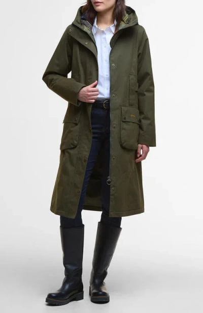 Barbour Bamburgh Hooded Waterproof Jacket In Green