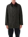 Barbour Beaufort Long Sleeved Snapped Jacket In Black