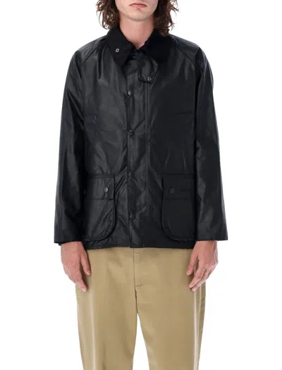 Barbour Bedale Waxed Cotton Jacket In Black