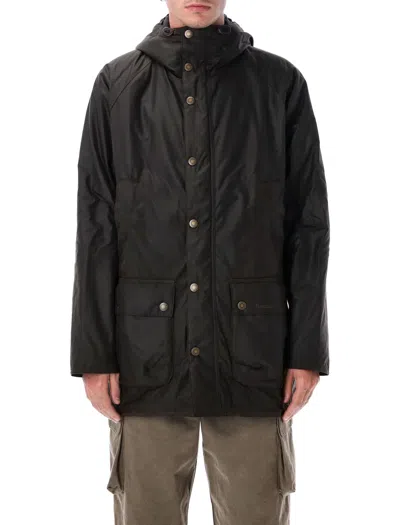 Barbour Bedale Waxed Cotton Parka Olive In Multi