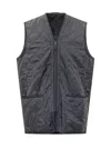 Barbour Quilted Sleeveless Vest Front Pockets In Black