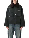 Barbour Catton Waxed Cotton Jacket In Black