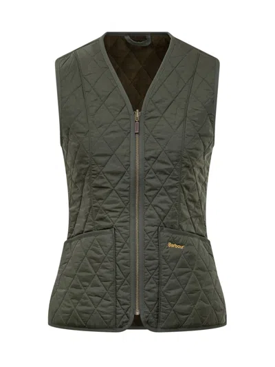 Barbour Green Quilted Vest With Zip