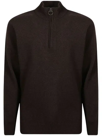 Barbour Holden Tartan-patch Half-zip Sweater In Multi