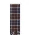 Barbour Plaid Scarf With Fringes In Brown