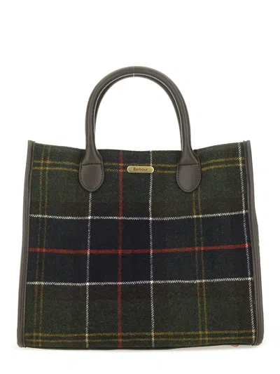 Barbour Tartan Cotton Bag In Green