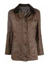 Barbour Bark Brown Beadnell Waxed Jacket In Marrón