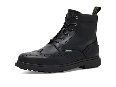 Barbour Barmoor Brogue Boots Men's Dress Flat Shoes Black: 12 M, Leather/synthetic/textile