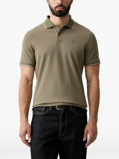 Barbour Barnard Logo-embroidered Short-sleeved Polo Shirt In Green