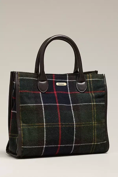 Barbour Barrhill Tartan Tote Bag In Green
