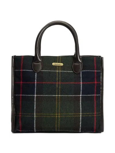 Barbour Barrhill Tartan Tote Bag In Green