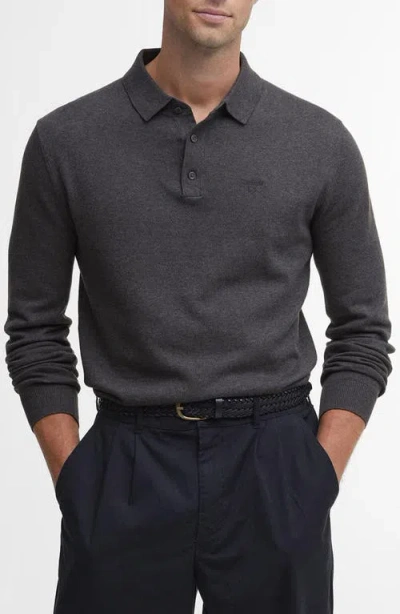 Barbour Bassington Polo Sweater In Charcoal