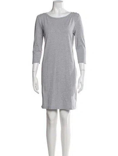 Pre-owned Barbour Bateau Neckline Mini Dress In Gray