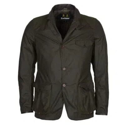 Barbour Beacon Sports Wax Jacket Olive In Green