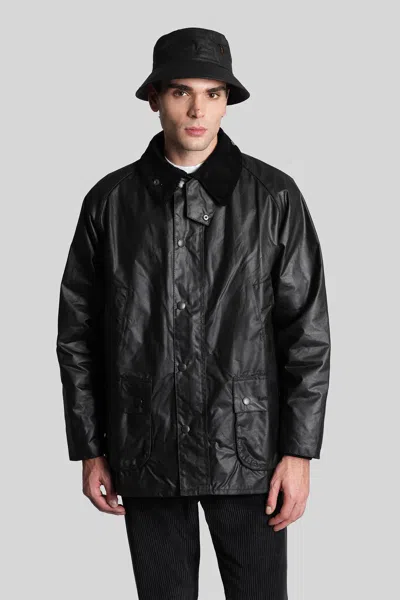 Barbour Beadle Wax Casual Jacket In Black Cotton
