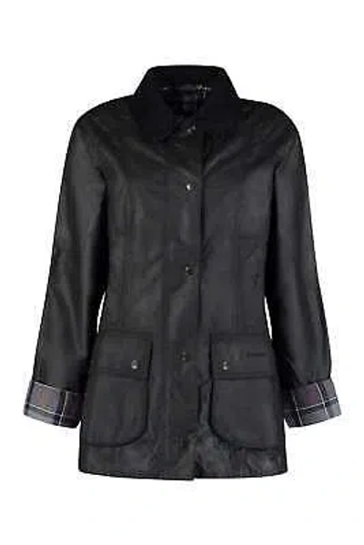 Pre-owned Barbour Beadnell Coated Cotton Jacket In Black