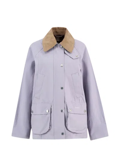 Barbour Beadnell Corduroy-collar Jacket In Purple