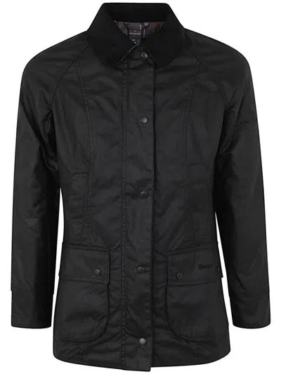 Barbour Beadnell Cotton Wax Outwear Jacket In Black