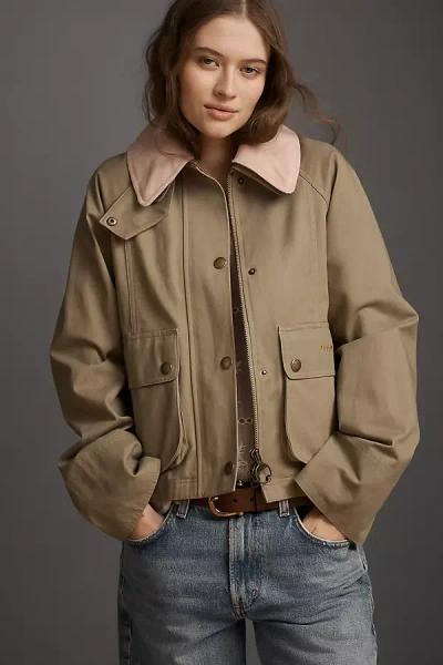 Barbour Beadnell Crop Jacket In Brown