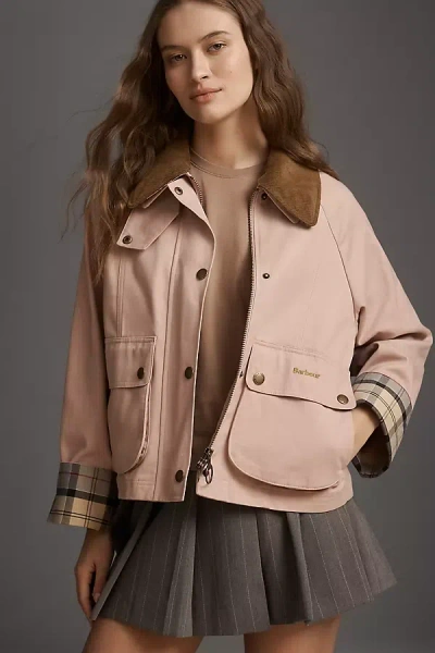 Barbour Beadnell Crop Jacket In Pink