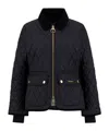 Barbour Quilted Jacket With Long Sleeves And Pockets In Black