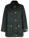 Barbour Modern Beadnell Waxed Cotton Jacket In Green
